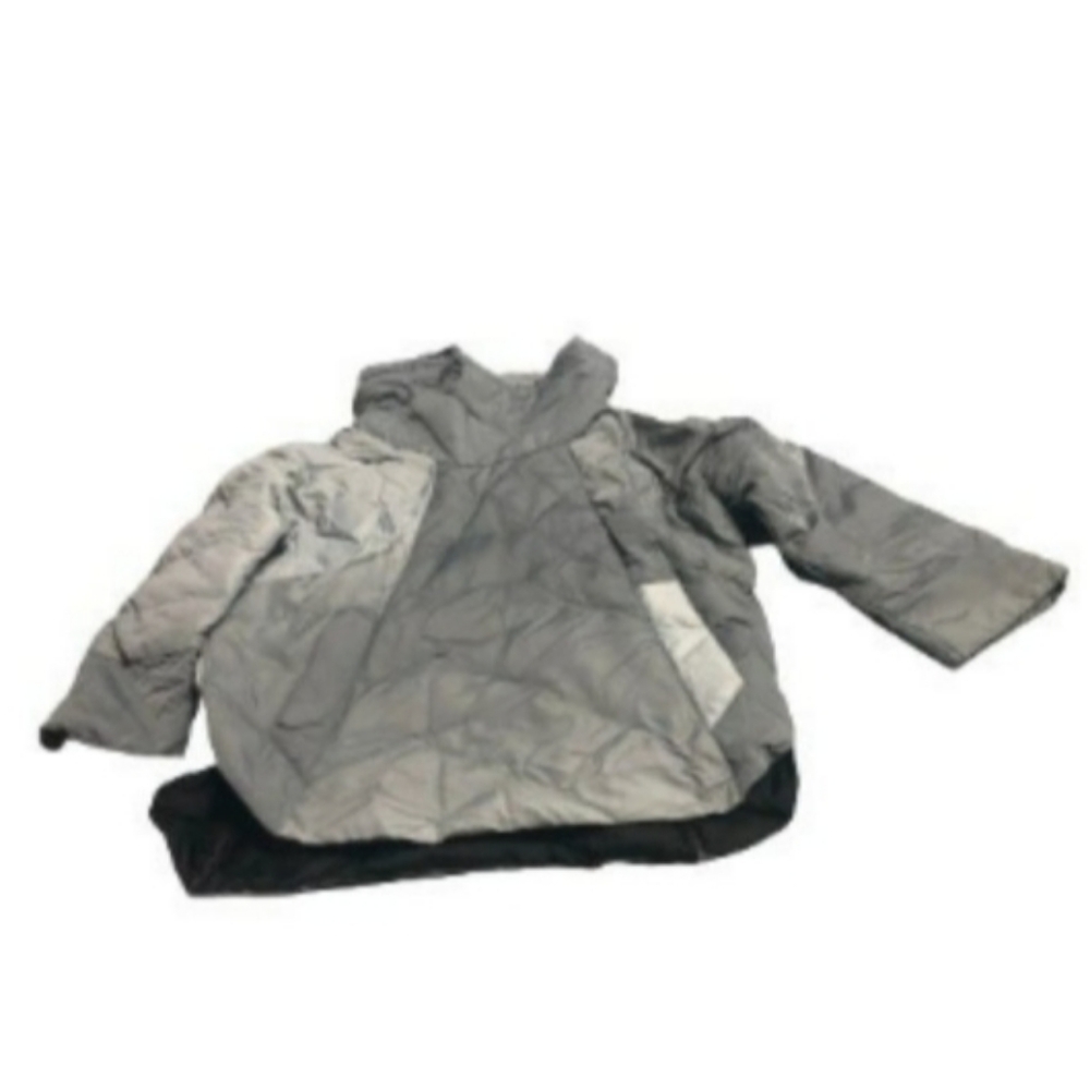 Nau  Womens Gray Cowl Neck Puffer Down Pullover